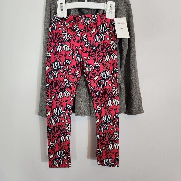 NWT French Connection Tres Cool Hoodie & Leggings Set Girls Pink Grey size 5 - Picture 6 of 7